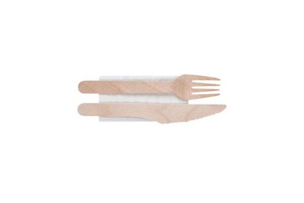 Wooden Cutleries Set (Fork-Knife-Napkin) | TESSERA Bio Products®